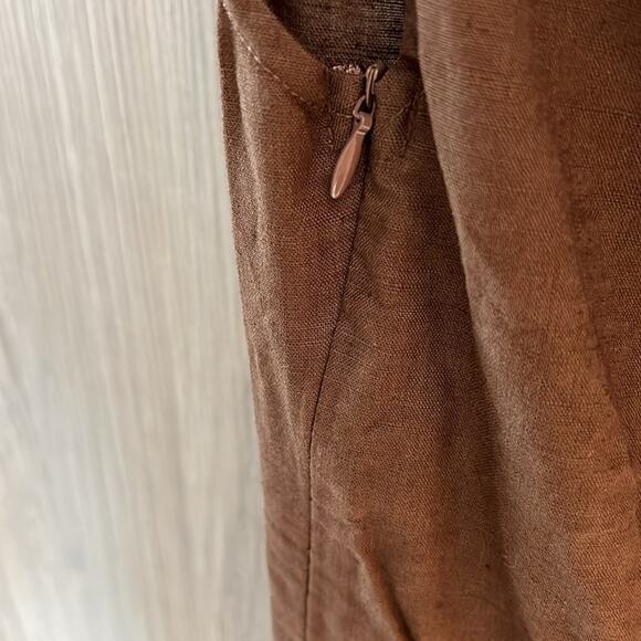 NWT REVOLVE &MINIMALIST lovers COMMENSE linen cotton brown maxi DRESS M - Picture 10 of 14